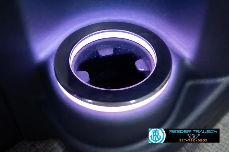 Slide: The Image of Illuminated cup holder in 2025 Avalon 2385 LSZ ENT boat interior. - 50