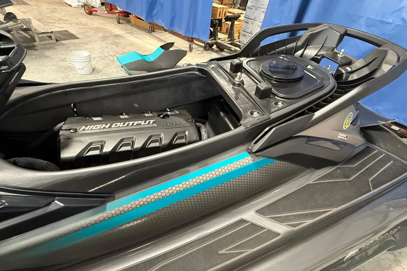 Slide: The Image of 2023 Yamaha WaveRunner FX Cruiser HO engine compartment, showcasing high output engine details. - 10
