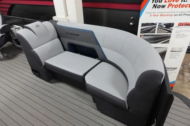 Slide: The Image of Luxurious seating on Flagship Pontoons D22 B XT 2025 model. - 4