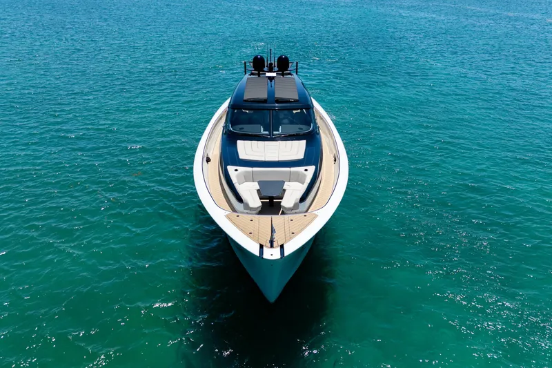 Slide: The Image of Luxury Wajer 77 yacht on clear blue water, 2025 model. - 25