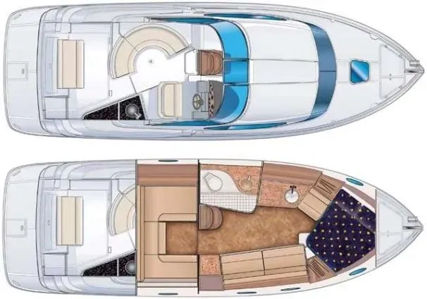 Slide: The Image of Layout of the 2007 Regal 3360 Window Express boat. - 11