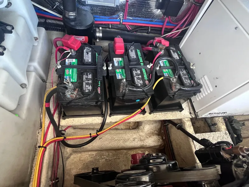 Slide: The Image of 2007 Regal 3360 Window Express boat battery compartment. - 40