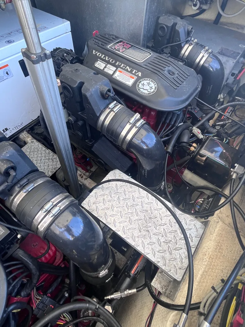 Slide: The Image of Engine room of 2007 Regal 3360 Window Express with Volvo Penta engines. - 42
