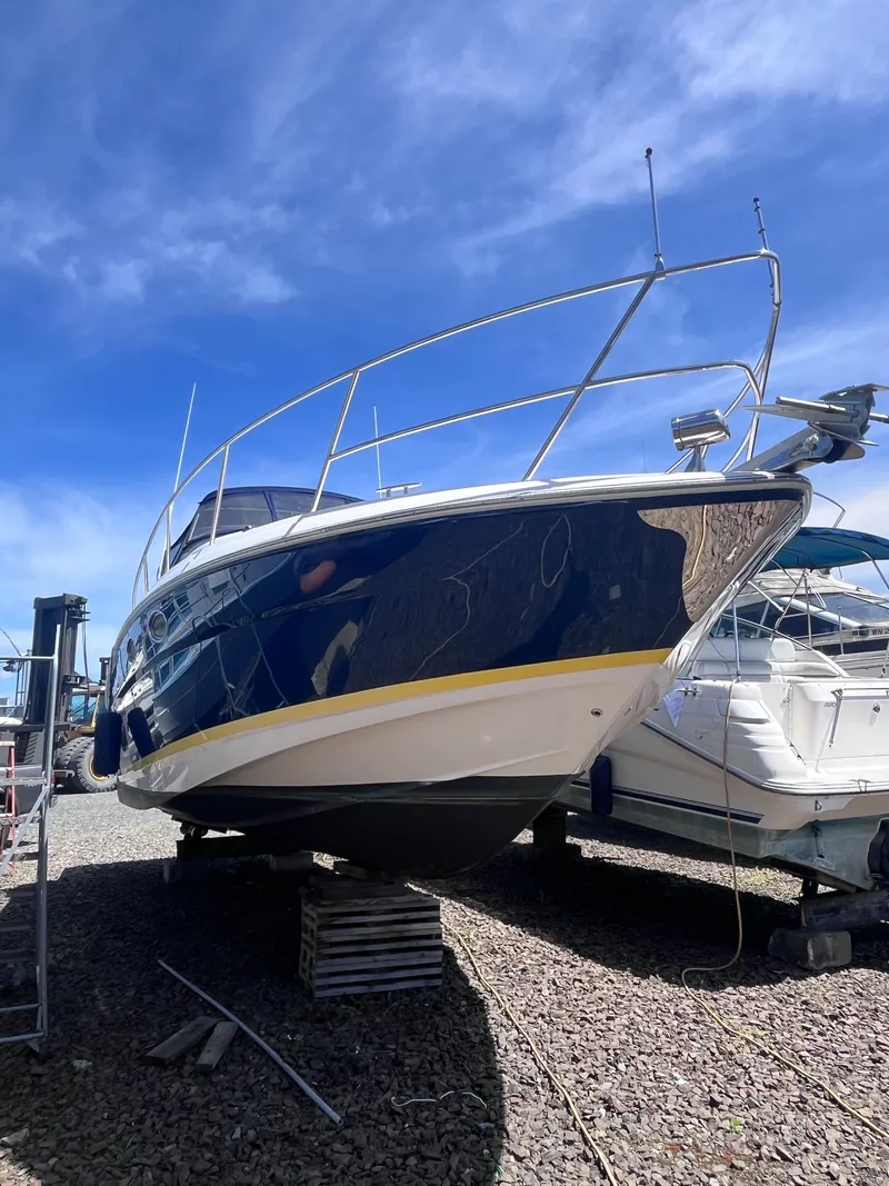 Slide: The Image of 2007 Regal 3360 Window Express boat on dry dock. - 7