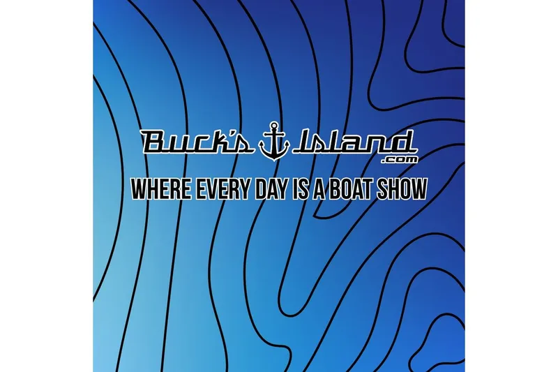Slide: The Image of Buck's Island poster with blue background and slogan. - 4