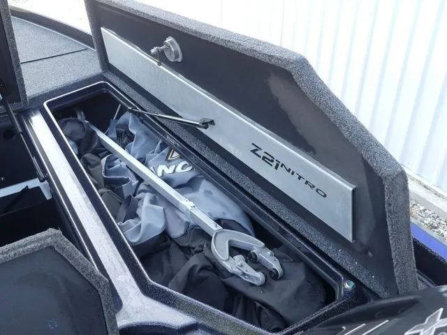 Slide: The Image of Storage compartment in 2022 Nitro Z21 Pro boat with gear. - 38