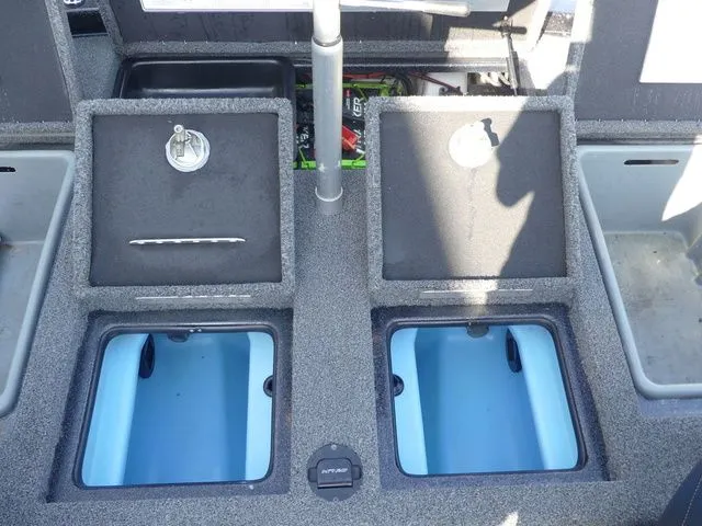 Slide: The Image of Interior view of a 2022 Nitro Z21 Pro boat with storage compartments. - 46