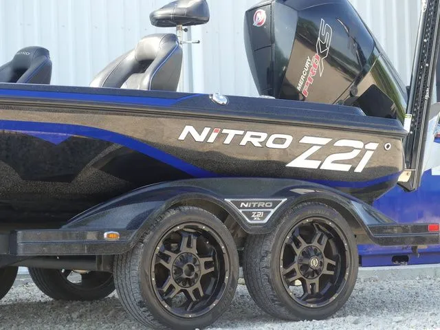 Slide: The Image of 2022 Nitro Z21 Pro boat with trailer and motor. - 9
