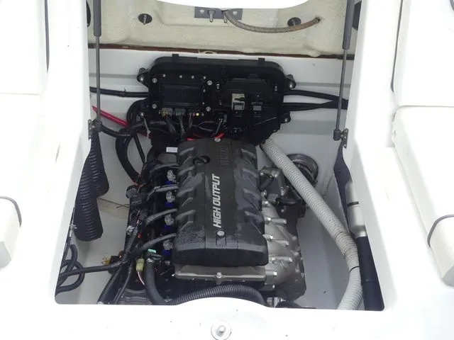 Slide: The Image of Engine compartment of a 2018 Yamaha SX190 boat with high output engine. - 42