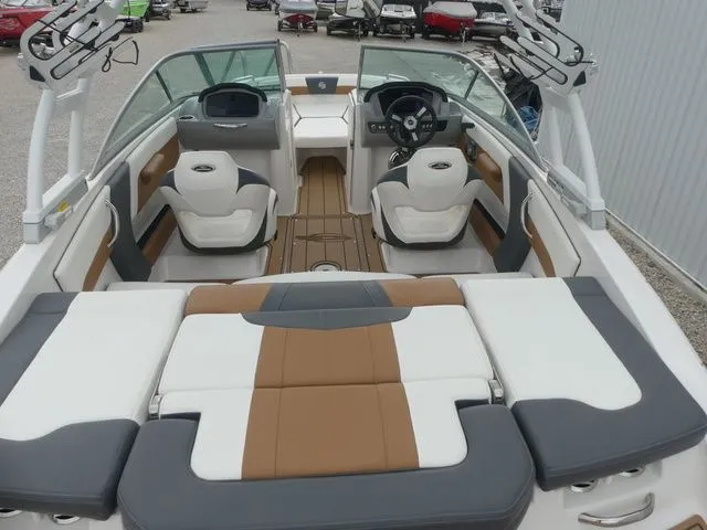 Slide: The Image of Interior view of 2023 Chaparral 21 Surf boat with modern seating. - 32