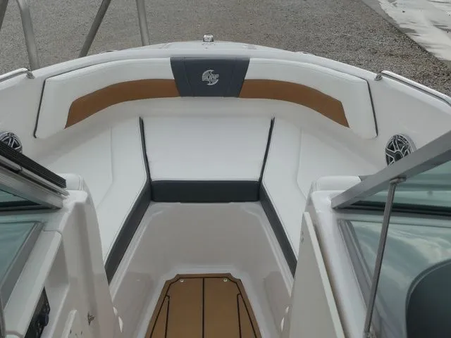 Slide: The Image of Interior of Chaparral 21 Surf boat, 2023 model, featuring stylish seating. - 37