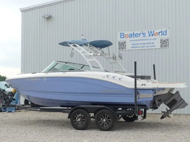 Slide: The Image of 2023 Chaparral 21 Surf boat in front of Boater's World building. - 8