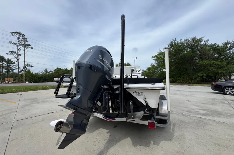 Slide: The Image of 2021 Blazer Bay 2220 GTS boat with Yamaha outboard motor in parking lot. - 11