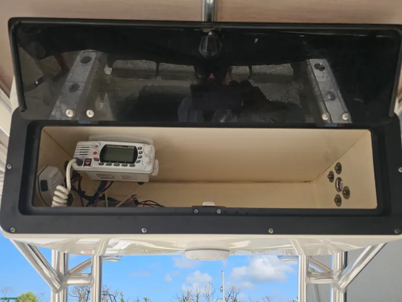 Slide: The Image of Interior view of 2024 Key West 239 FS boat with electronics. - 17