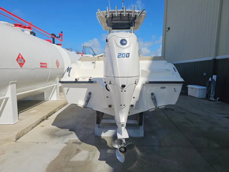 Slide: The Image of 2024 Key West 239 FS boat with outboard motor. - 2