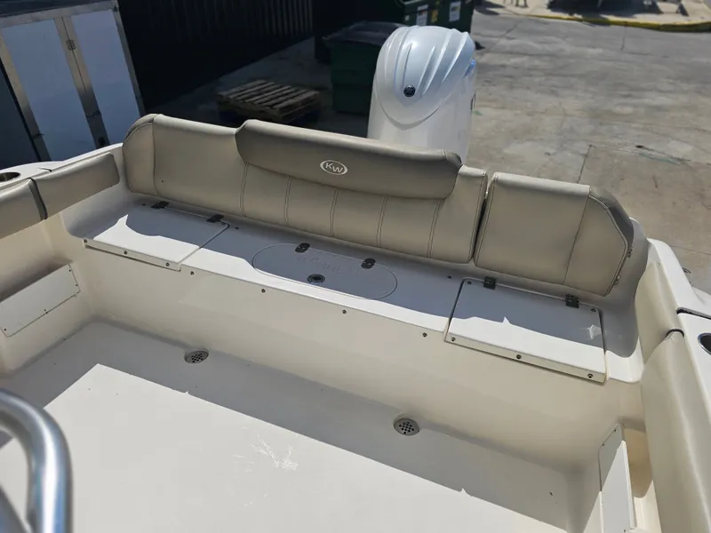 Slide: The Image of Rear seating of 2024 Key West 239 FS boat at dock. - 22