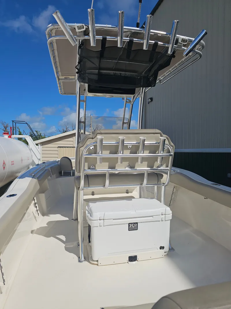 Slide: The Image of 2024 Key West 239 FS boat with T-top and cooler. - 6