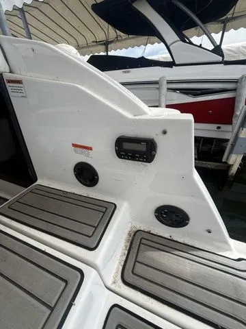 Slide: The Image of 2019 Monterey 258SS Super Sport boat deck with speakers. - 12