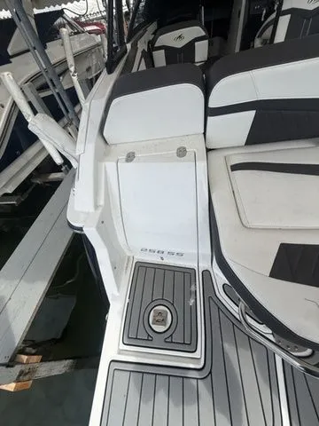 Slide: The Image of 2019 Monterey 258SS Super Sport boat interior, seating area and flooring. - 13