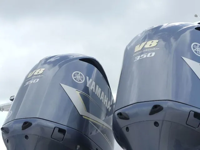 Slide: The Image of Yamaha V8 350 outboard engines on Sea Fox 328 Commander, 2021 model. - 9