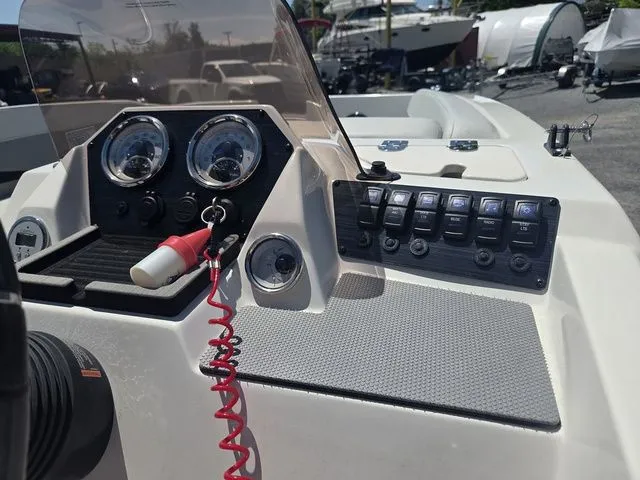 Slide: The Image of Dashboard of a 2025 Starcraft 2025 SV 16 OB boat. - 19