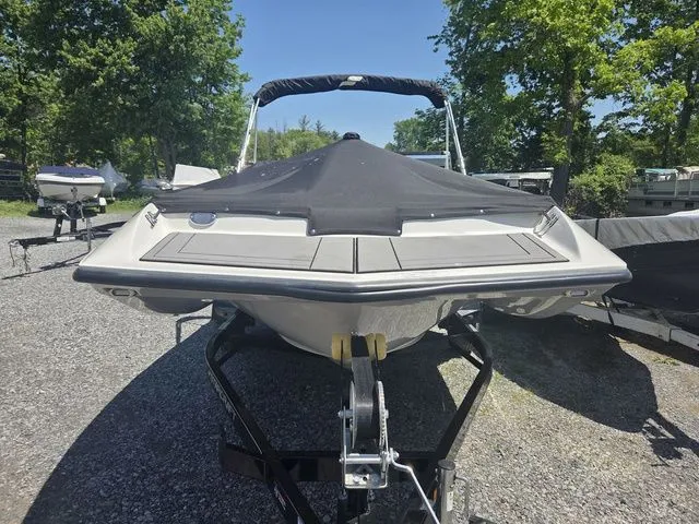 Slide: The Image of Starcraft 2025 SV 16 OB boat with trailer, front view. - 3