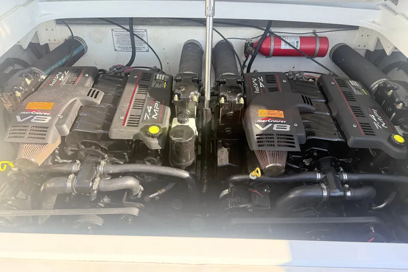 Slide: The Image of Twin MerCruiser V8 engines in a 1999 Formula 312 FASTech boat. - 12