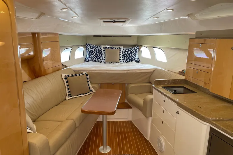 Slide: The Image of Luxurious interior of 2009 Intrepid 430 Sport Yacht with cozy seating and elegant design. - 39