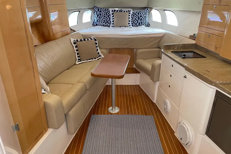 Slide: The Image of Luxurious interior of 2009 Intrepid 430 Sport Yacht with cozy seating and modern amenities. - 40
