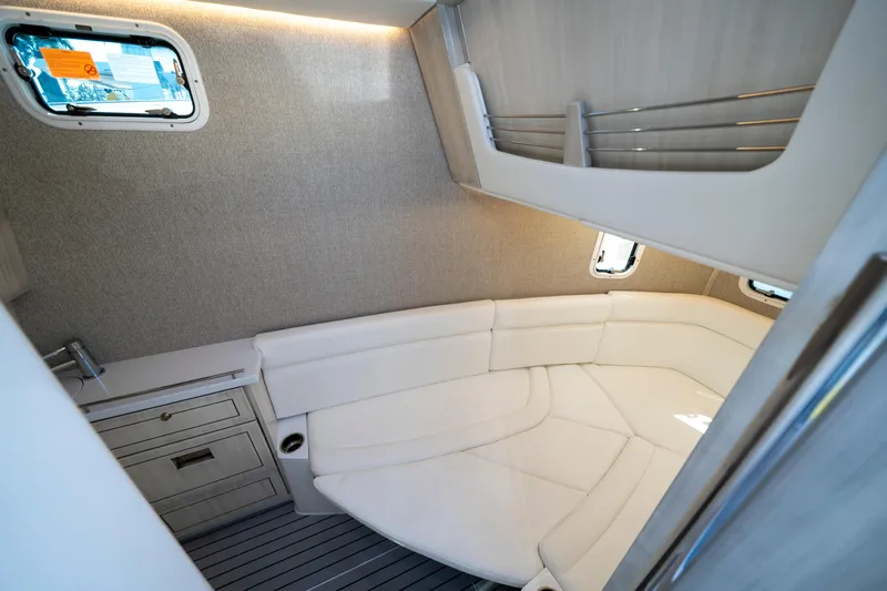 Slide: The Image of Luxurious interior cabin of 2027 HCB 42 Lujo boat with elegant seating and modern design. - 50