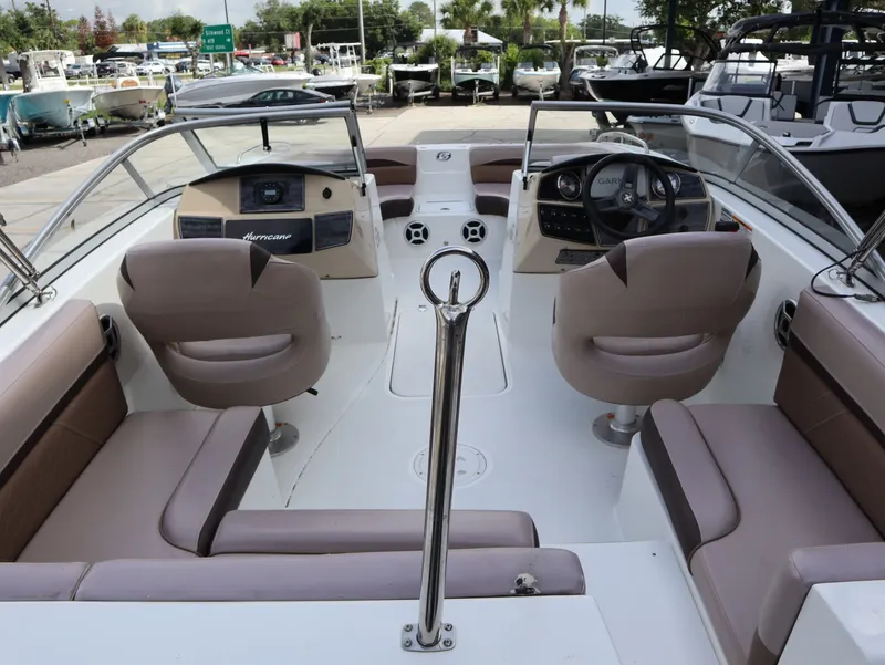 Slide: The Image of Interior of a 2018 Hurricane SunDeck SD 191 OB boat. - 11