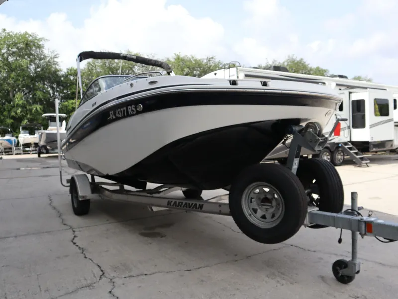 Slide: The Image of 2018 Hurricane SunDeck SD 191 OB boat on trailer. - 4