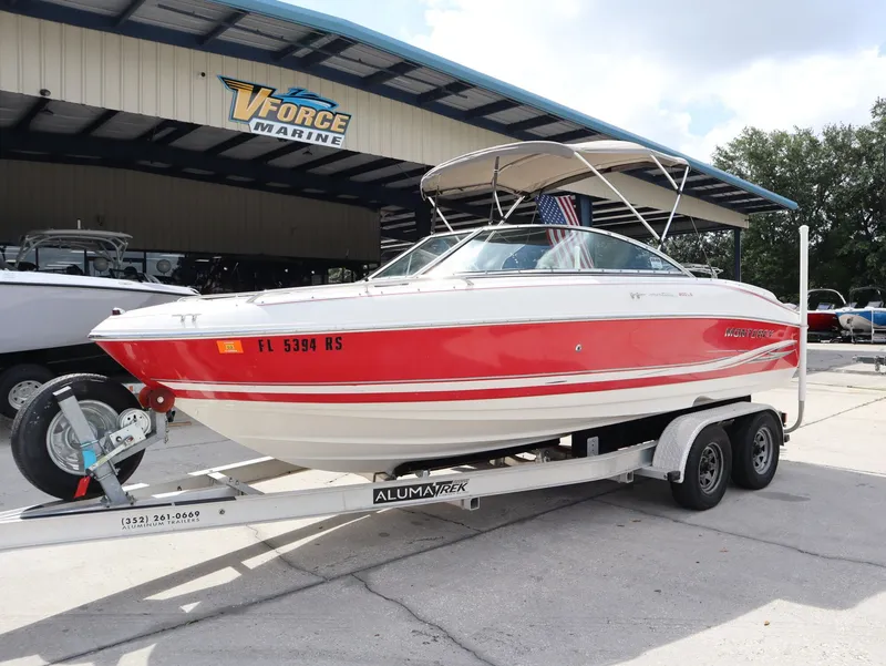 Slide: The Image of 2001 Monterey 200LS boat on trailer at VForce Marine. - 3