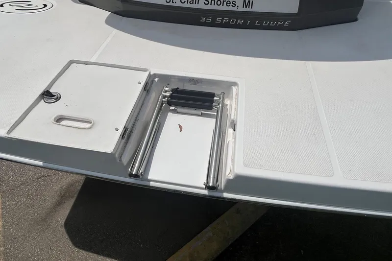 Slide: The Image of 2018 Regal 35 Sport Coupe swim platform with ladder, St. Clair Shores, MI. - 13
