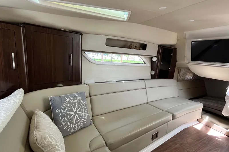 Slide: The Image of Luxurious interior of 2018 Regal 35 Sport Coupe with leather seating and modern decor. - 44