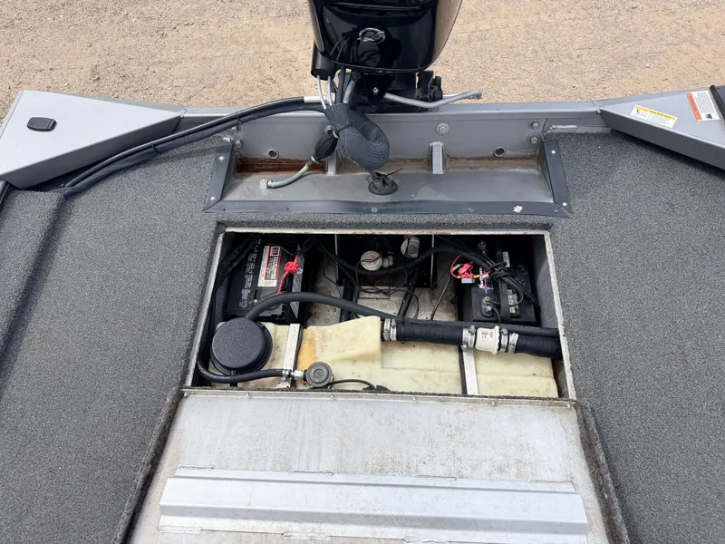 Slide: The Image of Crestliner 1700 Ridge boat engine compartment with Mercury 4Stroke motor, year 2021. - 32