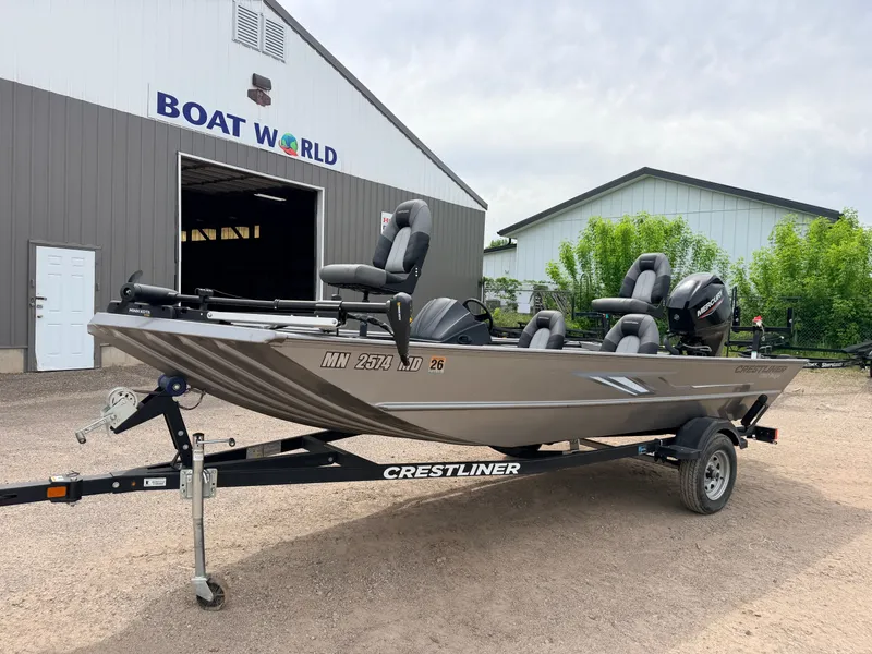 Slide: The Image of 2021 Crestliner 1700 Ridge boat with 40HP Mercury engine at Boat World. - 35