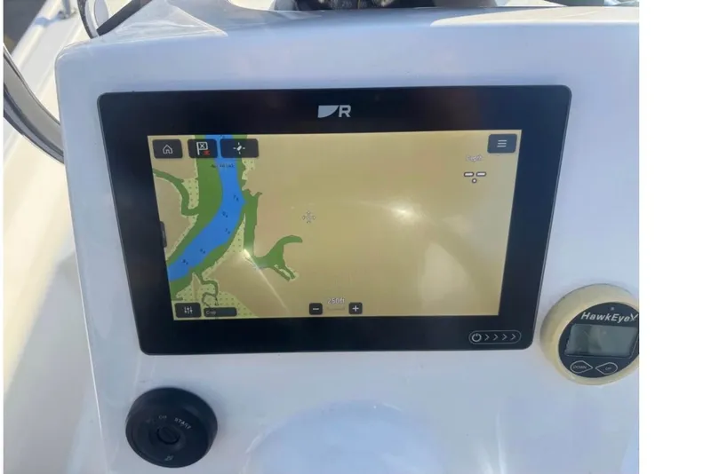 Slide: The Image of Navigation display on 2019 Boston Whaler 150 Montauk boat dashboard. - 21