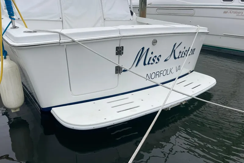 Slide: The Image of TRANSOM VIEW WITH TRANSOM WALK-THRU DOOR AND SWIM PLATFORM - 47