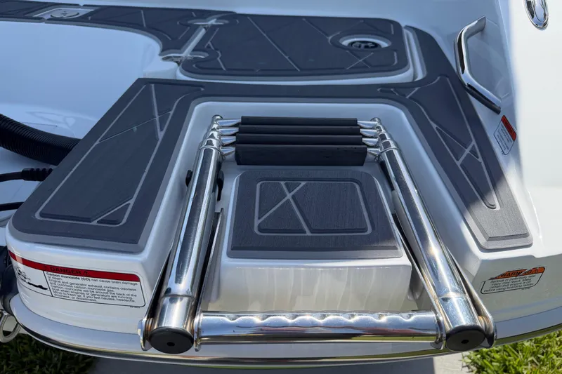 Slide: The Image of Stainless steel boat ladder on Tahoe 1950 model, 2021, with non-slip deck. - 34