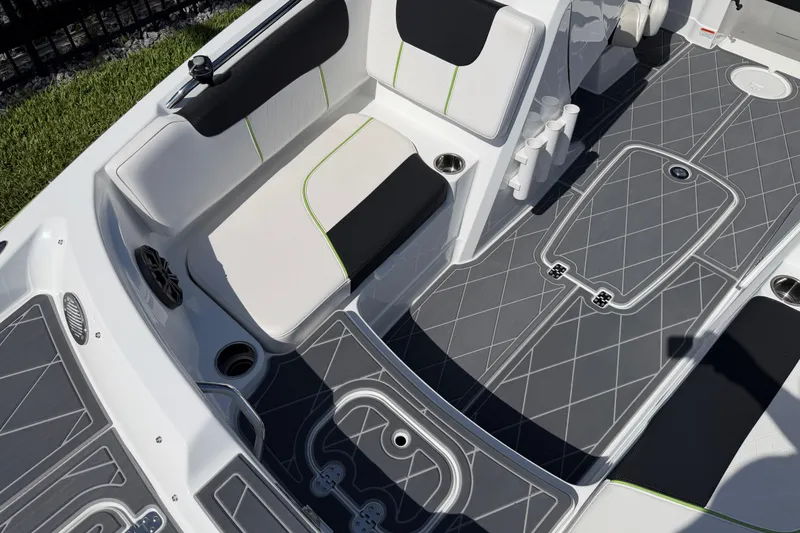 Slide: The Image of Interior of 2021 Tahoe 1950 boat with stylish seating and modern flooring design. - 69