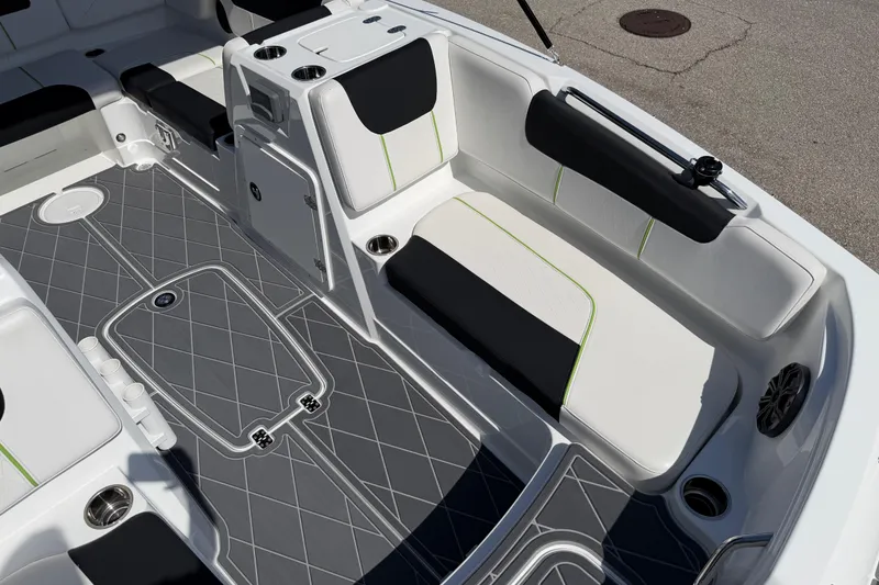 Slide: The Image of Modern 2021 Tahoe 1950 boat interior with stylish seating and sleek design. - 70