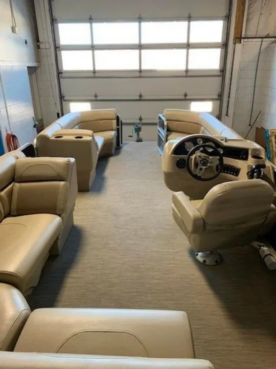 Slide: The Image of Interior of a 2019 Misty Harbor A2285CR Adventure pontoon boat. - 25
