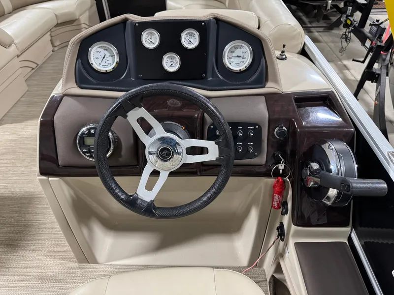 Slide: The Image of Dashboard of a 2019 Misty Harbor A2285CR Adventure pontoon boat. - 30