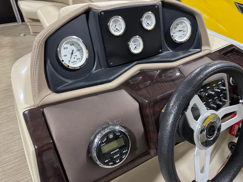 Slide: The Image of Dashboard of a 2019 Misty Harbor A2285CR Adventure pontoon boat. - 31