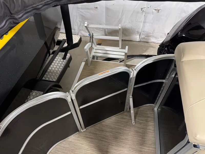 Slide: The Image of Misty Harbor A2285CR Adventure 2019 pontoon boat interior with ladder. - 33