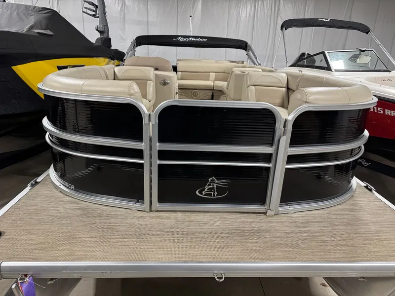 Slide: The Image of 2019 Misty Harbor A2285CR Adventure pontoon boat in showroom. - 7