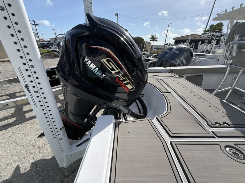 Slide: The Image of 2024 Sportsman Masters 227 Bay Boat with Yamaha outboard motor. - 8