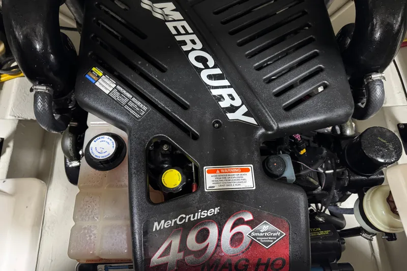 Slide: The Image of Engine compartment of a 2007 Cobalt 282 with MerCruiser 496 MAG HO engine. - 14