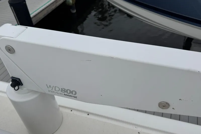 Slide: The Image of Steelhead Marine WD800 davit on 2007 Jefferson Pilothouse 52 SE yacht deck. - 21